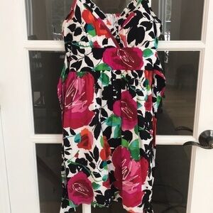 Floral lined empire waist spaghetti strap …